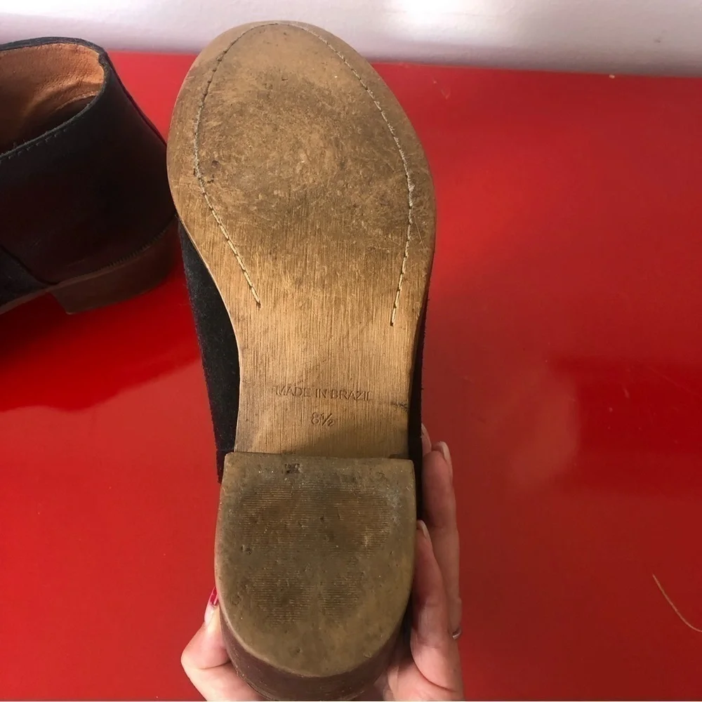 Madewell Cait Leather Suede Side Zip Ankle Bootie